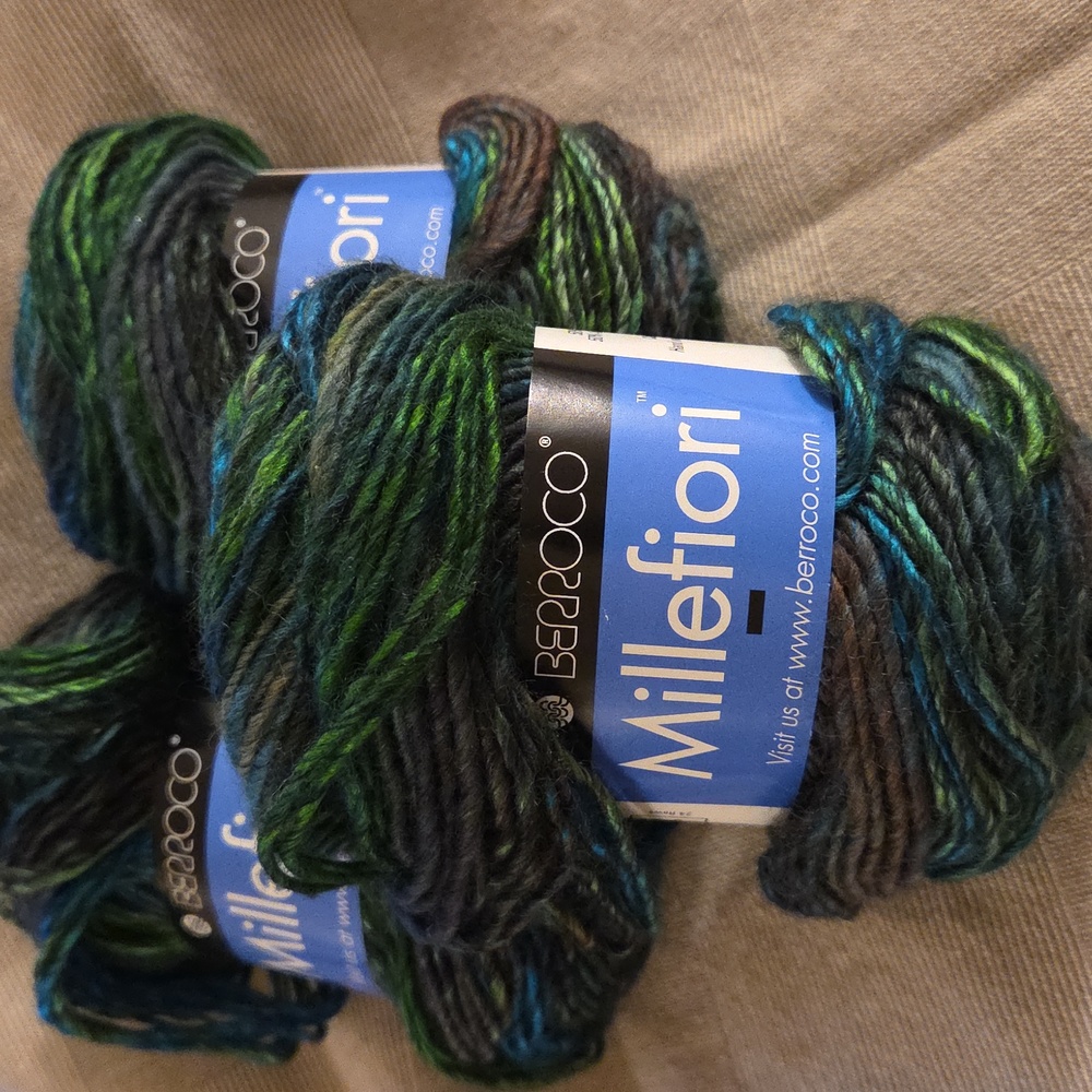 Berroco Millefiori Yarn in Green and Blue